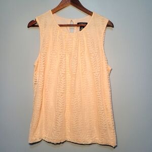 Liz Claiborne Gathered Lace Balloon Hem Blouse Womens Size Large‎ Light Pink